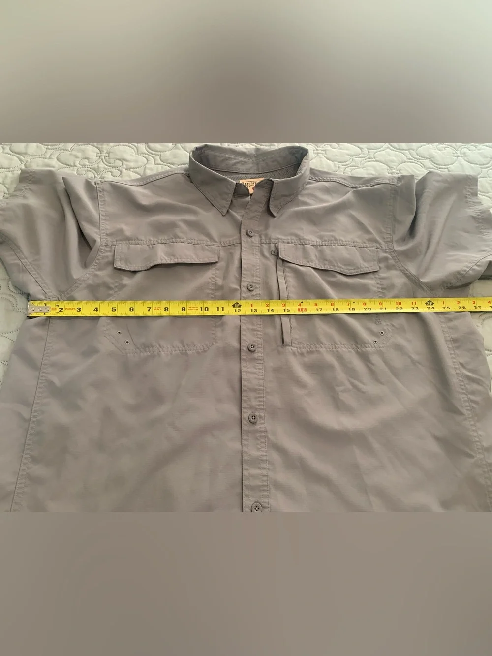 RedHead Gray Ripstop Fishing Camp Shirt Mens 2XL Vent Back Short Sleeve Utility